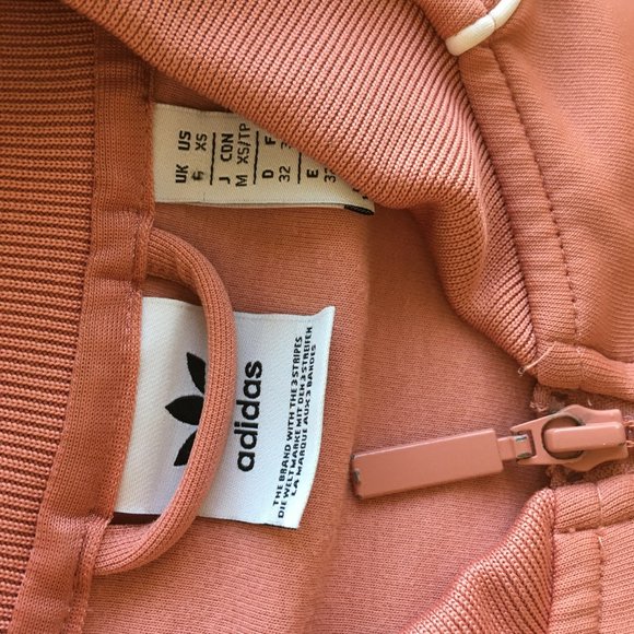 ADIDAS Dark Peach White Firebird Logo Embroidery Zip Pockets Track Jacket - Picture 2 of 16